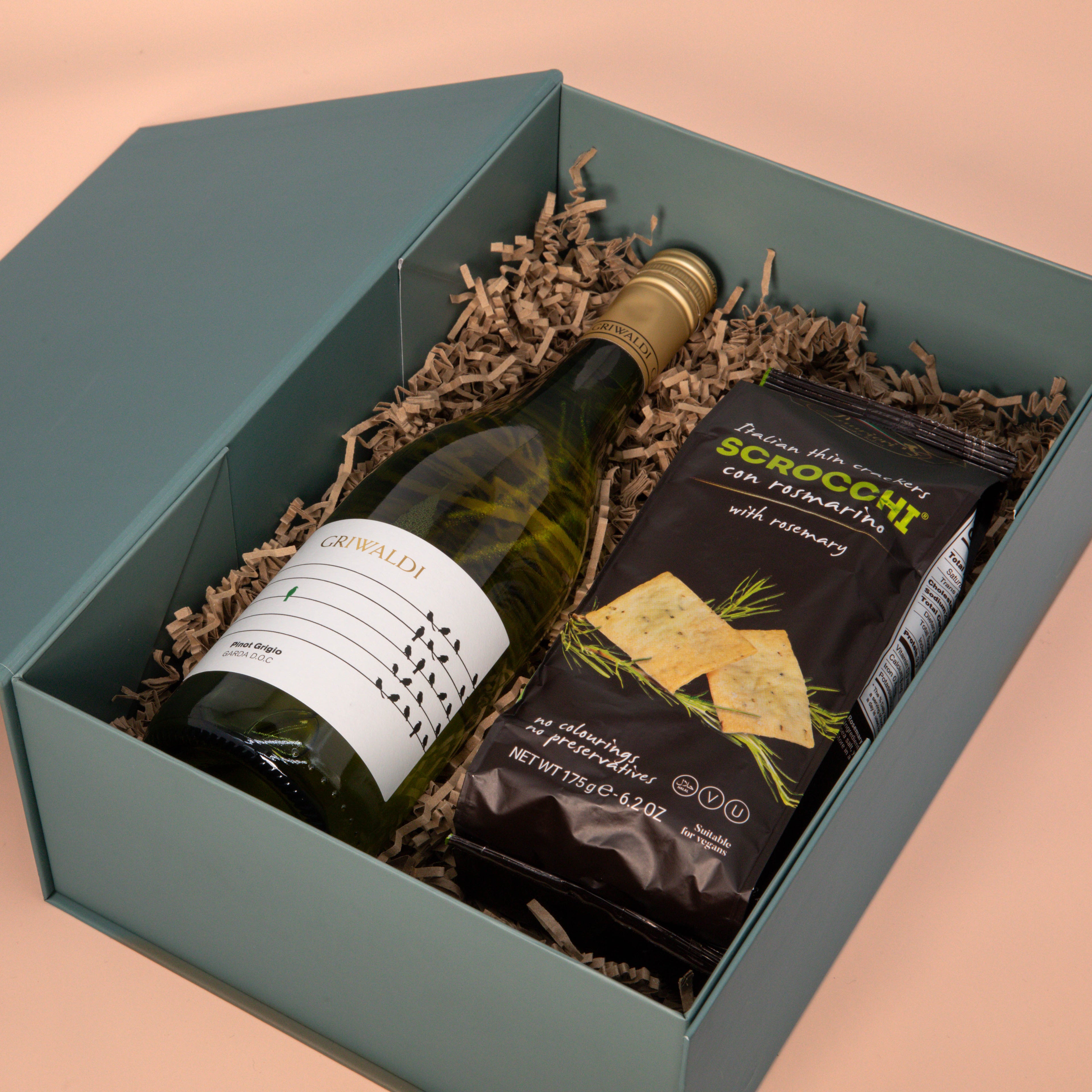 Weinbox Pinot Grigio mit Scrocchi Rosmarino