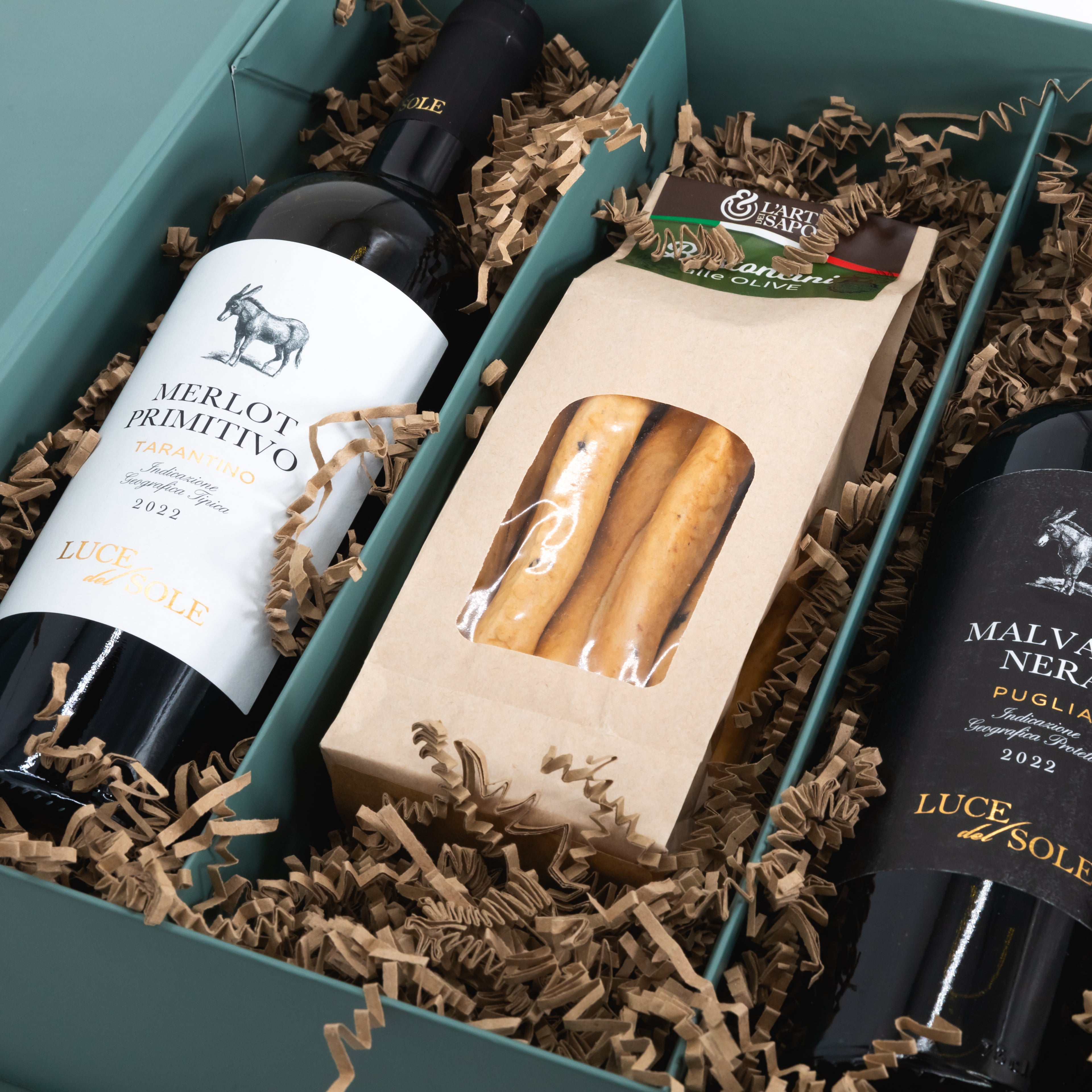 Weinbox Italien mit Premium Sticks Olive